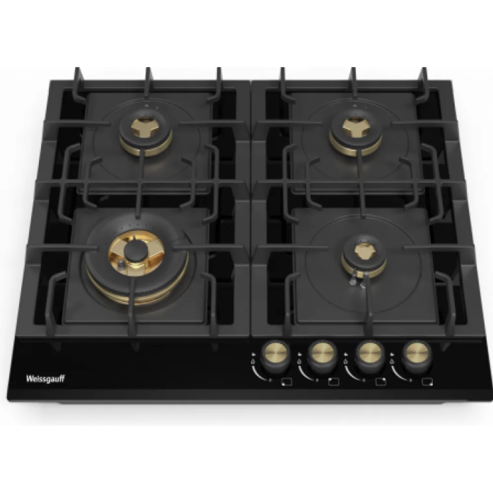 Газовая варочная панель WEISSGAUFF HGG 641 BV VOLCANO BURNER NANO GLASS