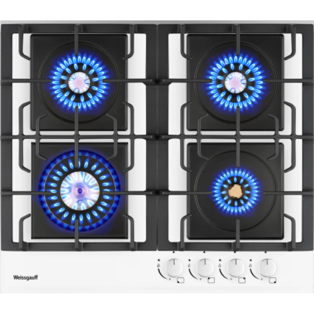 Газовая варочная панель WEISSGAUFF HGG 6445 WH VOLCANO BURNER