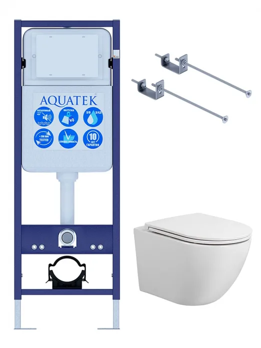 Комплект AQUATEK SET ЕВРОПА T-17-KKI1 (рама Standard INS-0000017+крепеж KKI-0000001+унитаз Европа AQ1900T-00 с сиденьем)