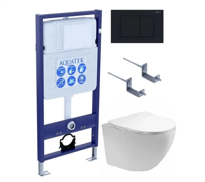 Комплект AQUATEK SET ЕВРОПА T KDI12 (рама Standard INS-0000012 с клавишей KDI-0000012 и крепежом KKI-0000002+унитаз Европа AQ1900T-00 с сиденьем)