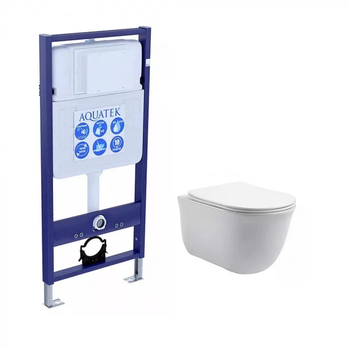 Комплект AQUATEK SET КЛАССИК T (рама Standard INS-0000012 без клавиши и крепежа+унитаз Классик AQ1112T-00 с сиденьем)
