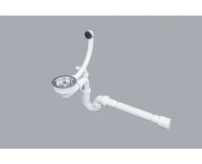 Сифон телескопический Paulmark с круглым переливом Trust, PM1022-CR, хром,
