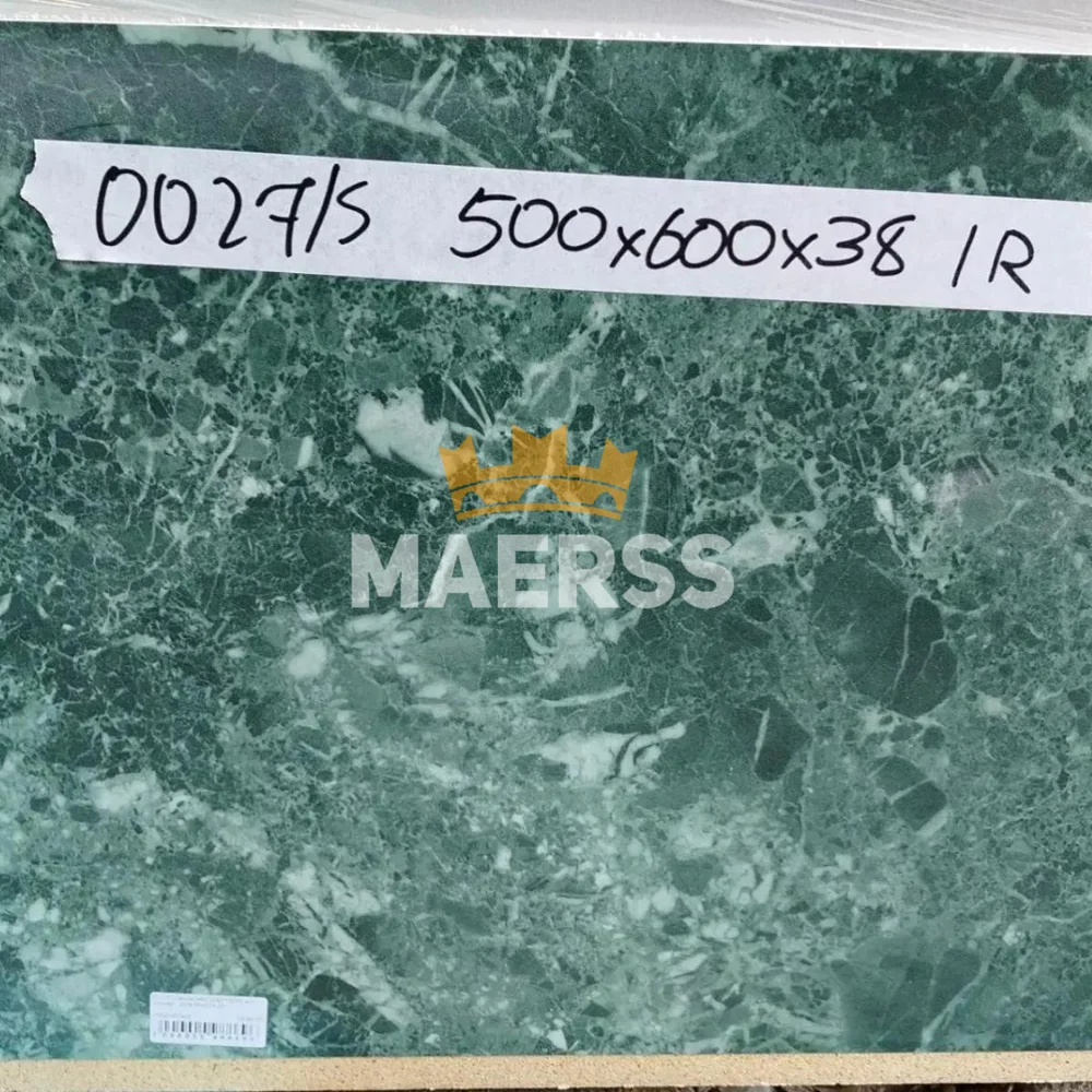 40*600*500мм 0027/S обрезок столешницы зеленый мрамор
