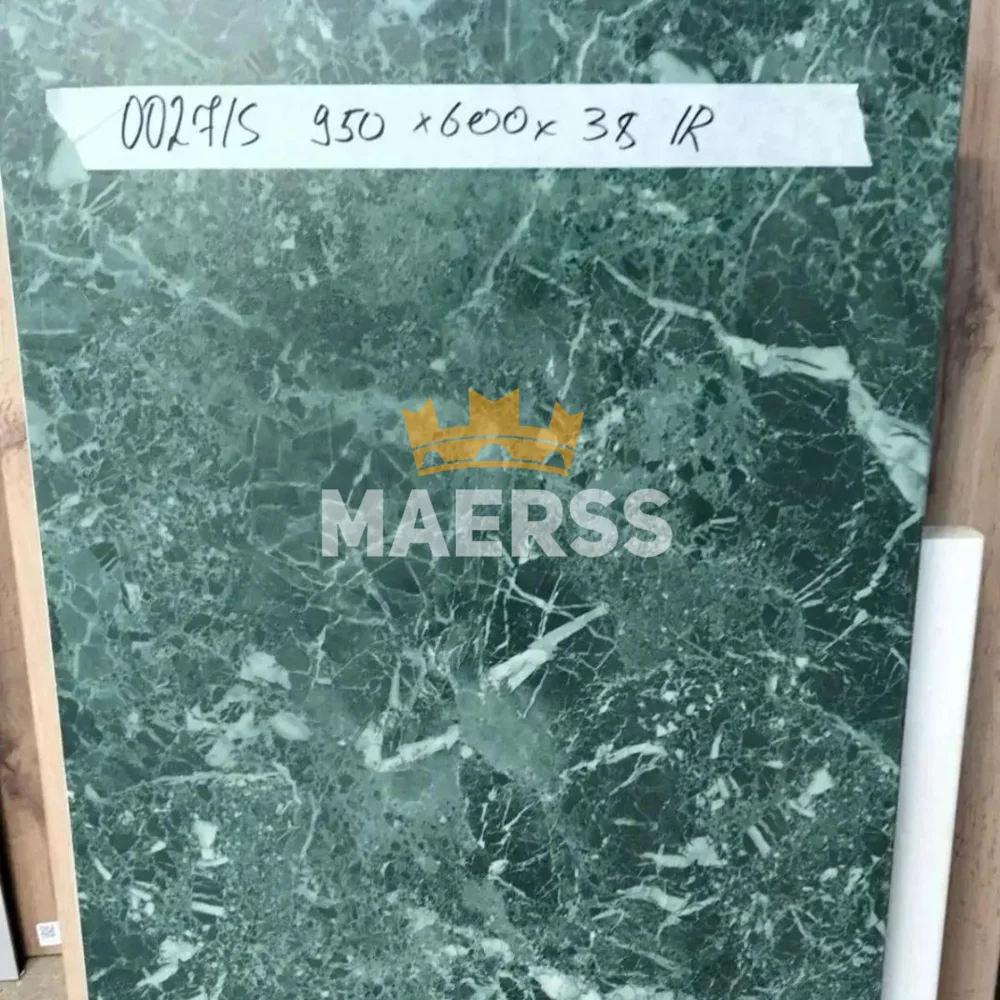 40*600*950мм 0027/S Обрезок столешницы зеленый мрамор